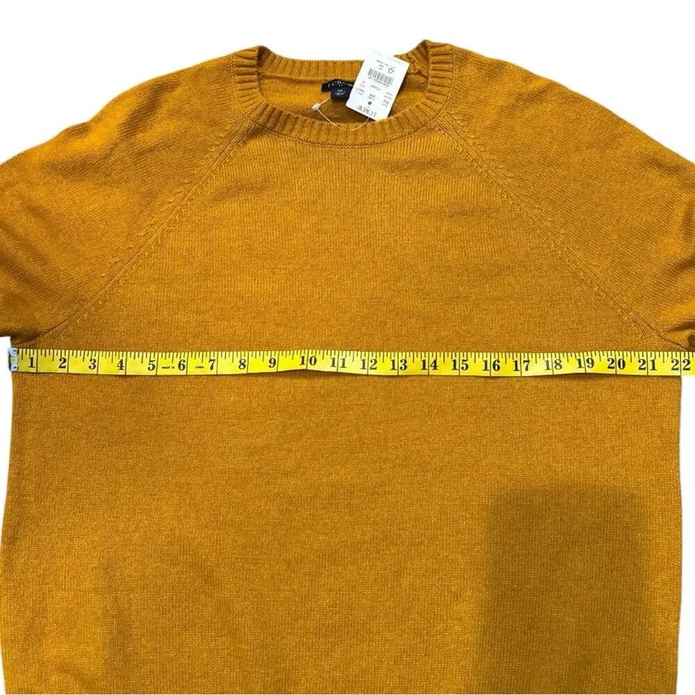 J. Crew Lambswool Blended Fabric Crewneck Sweater Mustard  Size Medium NWT